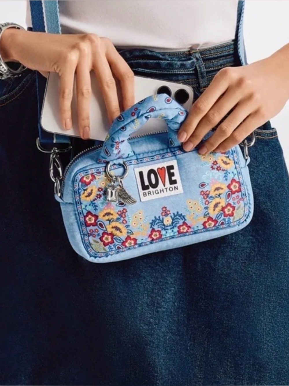 Brighton Bandana Love Crossbody Blue